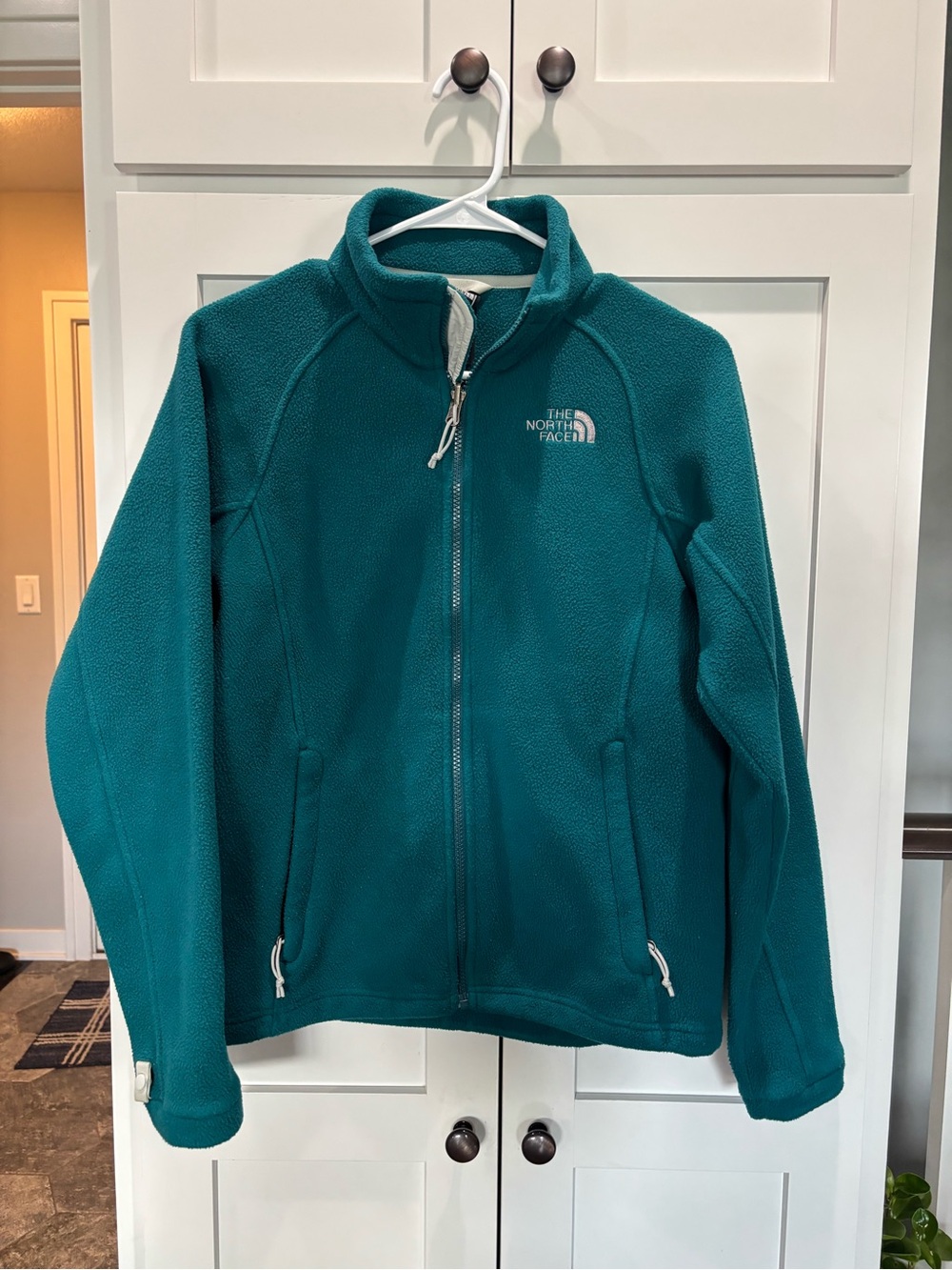The North Face Teal Fleece Jacket with Gray Logo